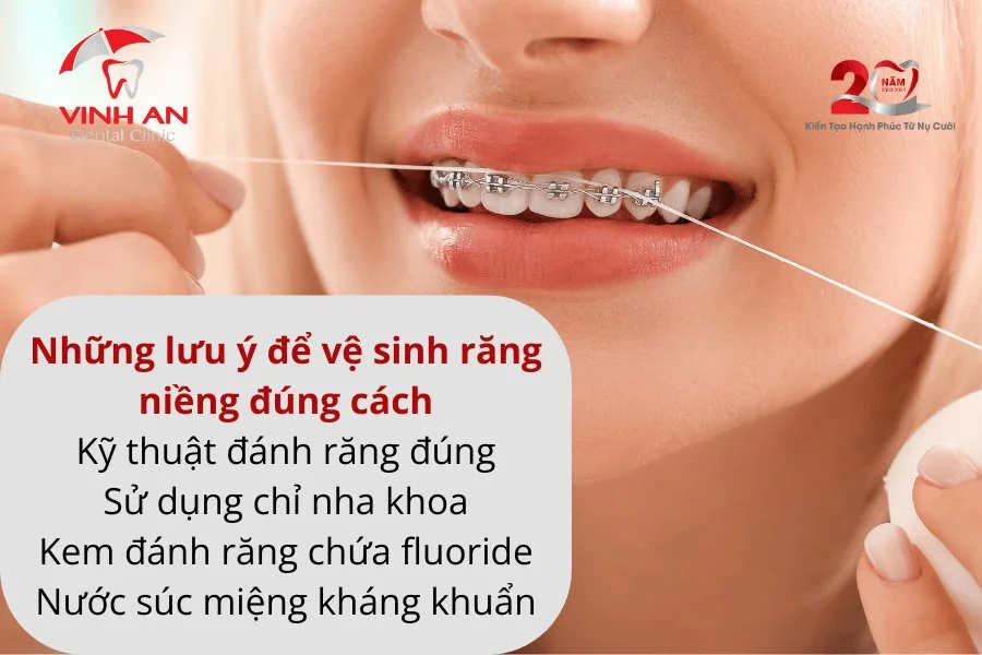 Vệ sinh răng niềng.