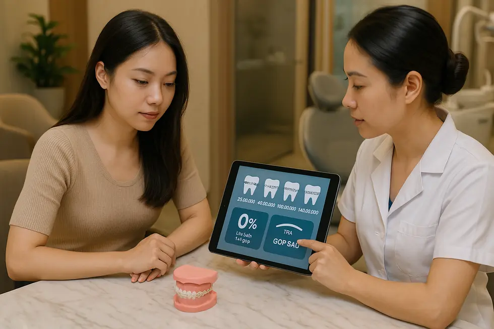 Phòng khám nha khoa sử dụng công nghệ iTero 5D và phần mềm ClinCheck trong quy trình niềng răng hiện đại tại TP.HCM năm 2025.