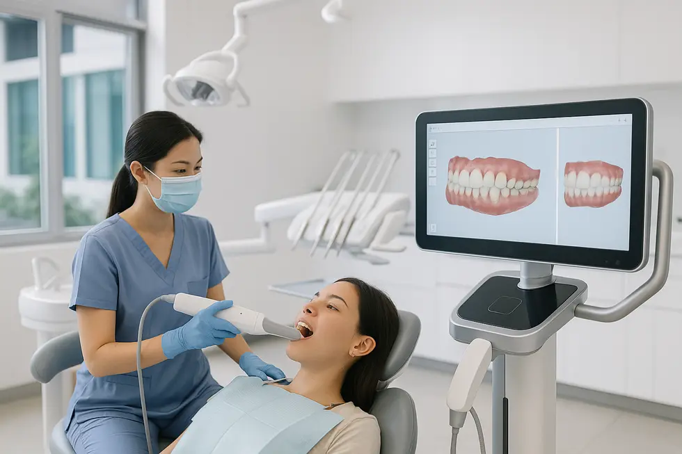 Phòng khám nha khoa sử dụng công nghệ iTero 5D và phần mềm ClinCheck trong quy trình niềng răng hiện đại tại TP.HCM năm 2025.